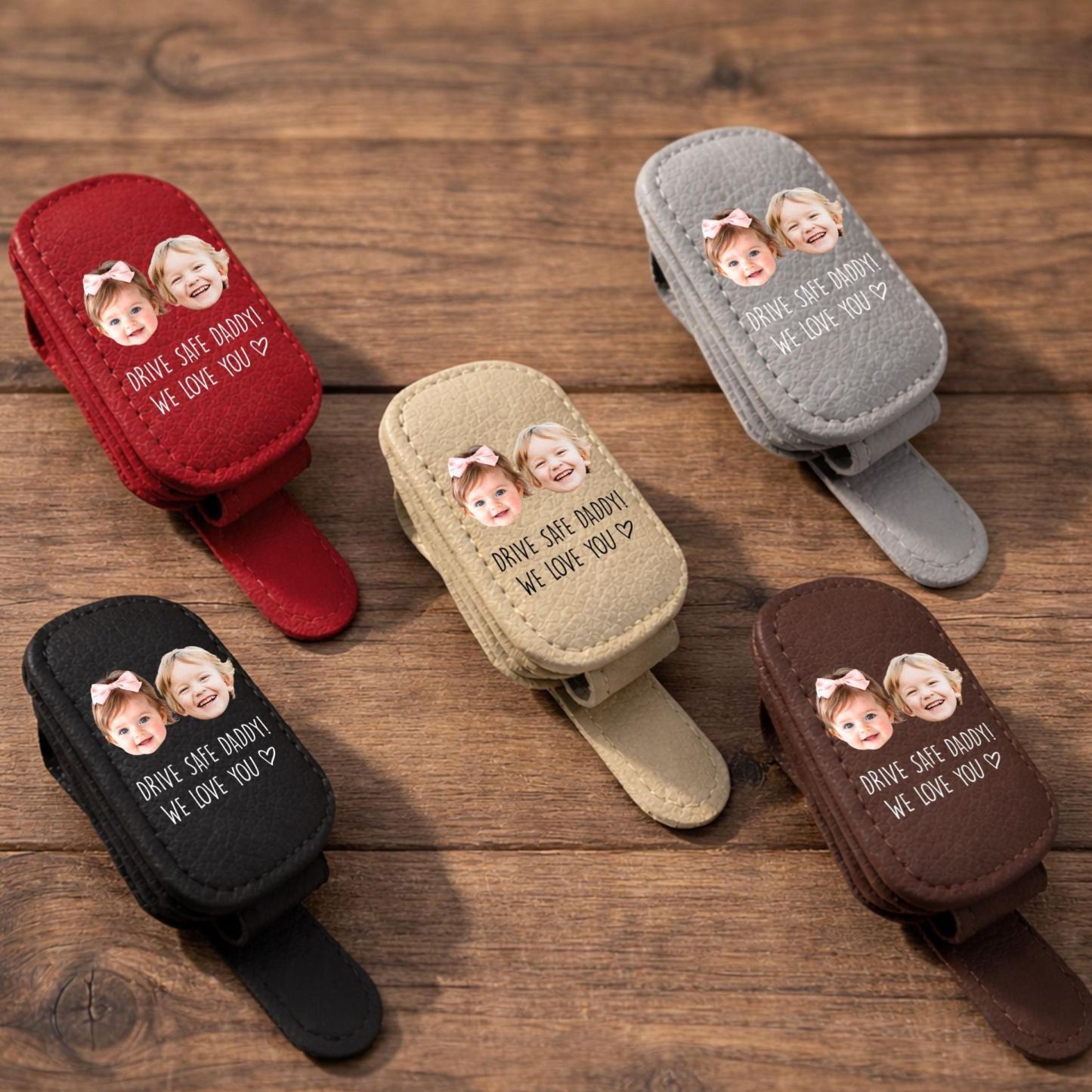 Custom Photo Drive Safe Daddy Sunglasses Holder: Personalized Sunglasses Holder For Dad With Kids Face, Fathers Day, Gift For Dad, Grandpa