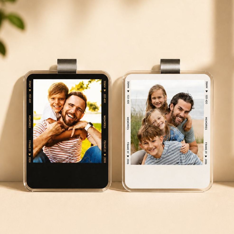 Father's Day Gift for Dad: Car Sun Visor Clip with Photo, Drive Safely, Dad, Car Sun Visor Clip with Photo, Gift for - PhotoMoonLamp