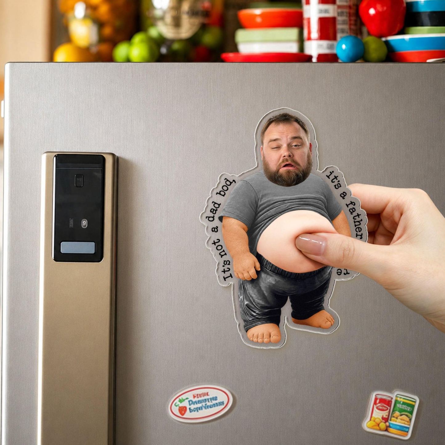 It’s Not A Dad Bod, It’s A Father Figure - Funny Father's Day Gift - Personalized Fridge Magnet - PhotoMoonLamp