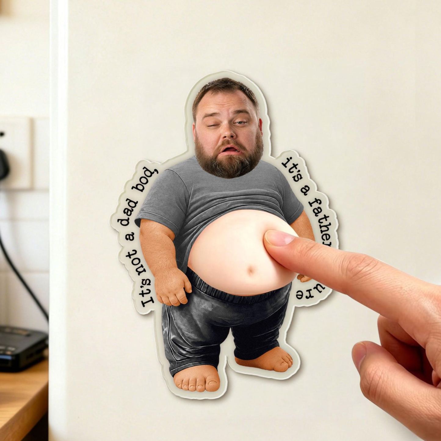 It’s Not A Dad Bod, It’s A Father Figure - Funny Father's Day Gift - Personalized Fridge Magnet - PhotoMoonLamp