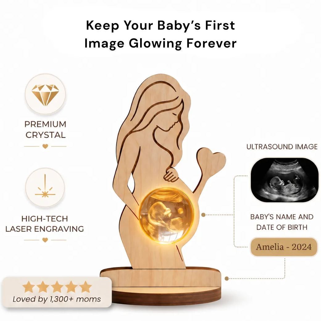 Personalized Crystal Lamp Baby Ultrasound Keepsake Light Gift Idea