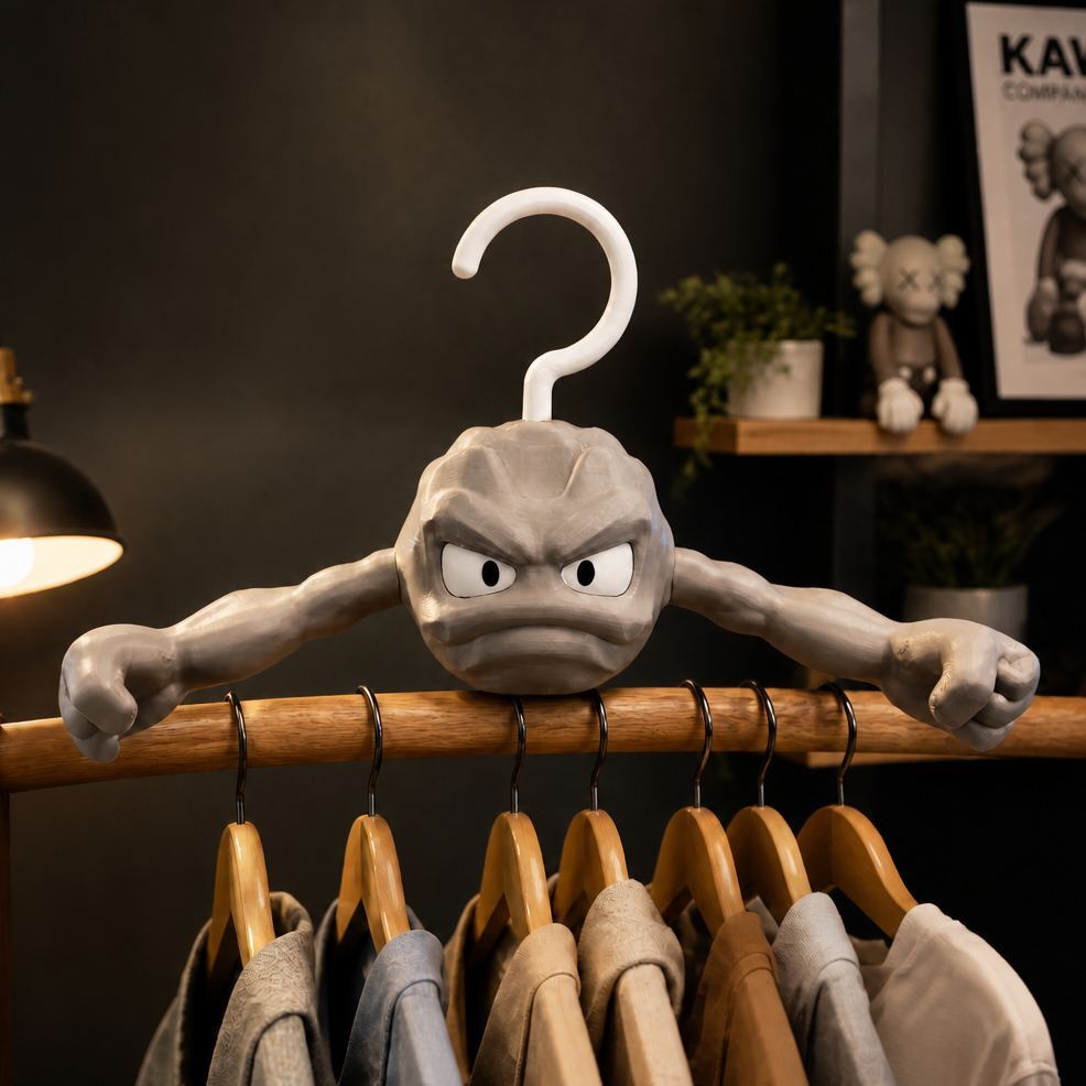 Funny Rock Monster Hanger, Creative 3D Printed Clothes Hanger, Unique Wall Hook Organizer, Geek Room Decor, Novelty Coat Rack Gift