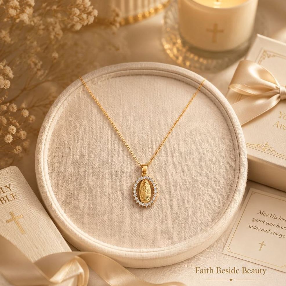 Gold Tone Faith Pendant Necklace – Inspirational Religious Jewelry Gift