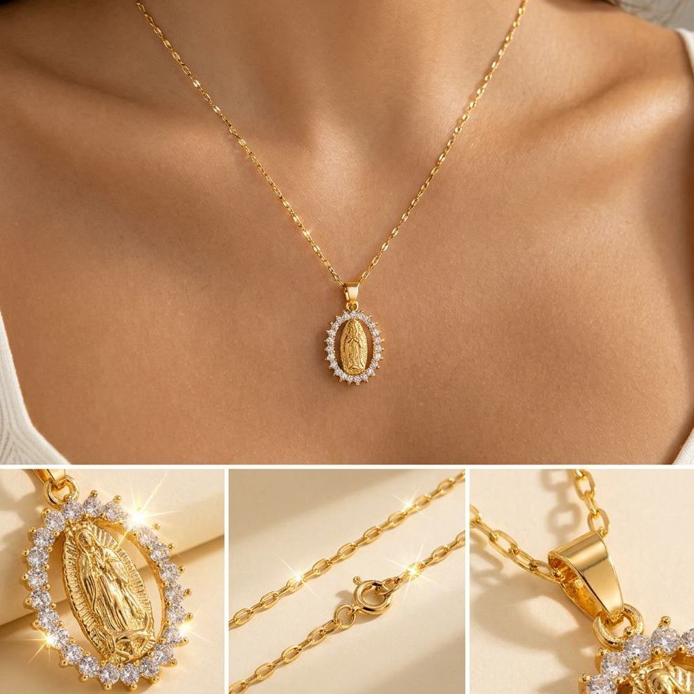 Gold Tone Faith Pendant Necklace – Inspirational Religious Jewelry Gift