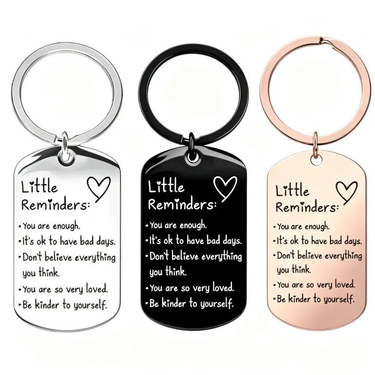 Inspirational Little Reminders Keychain Standard Inspirational Little Reminders Keychain Stainless Steel Dog Tag Gifts for Friends
