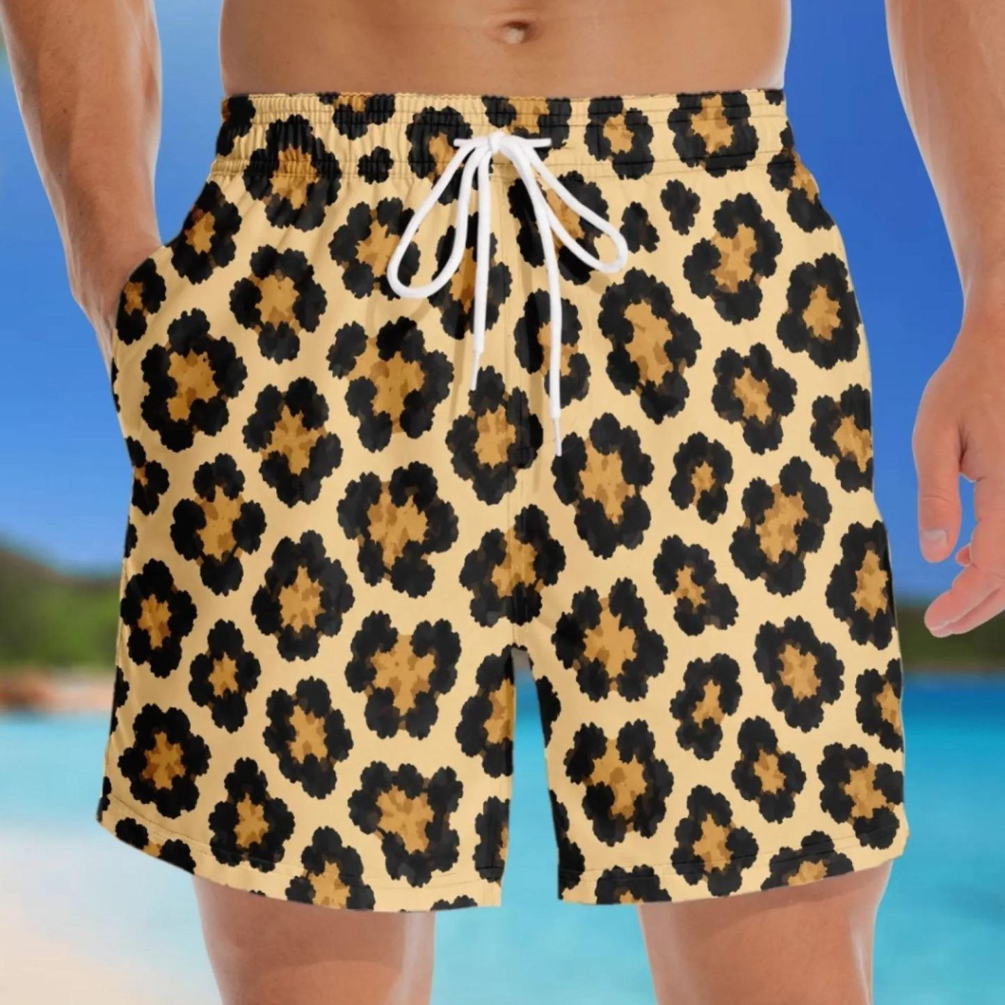 Personalized Funny Men’s Swim Trunks, Fake Butt Beach Shorts,Summer Vacation Travel Novelty Vacation Gift For Husband Or Boyfriend - PhotoMoonLamp