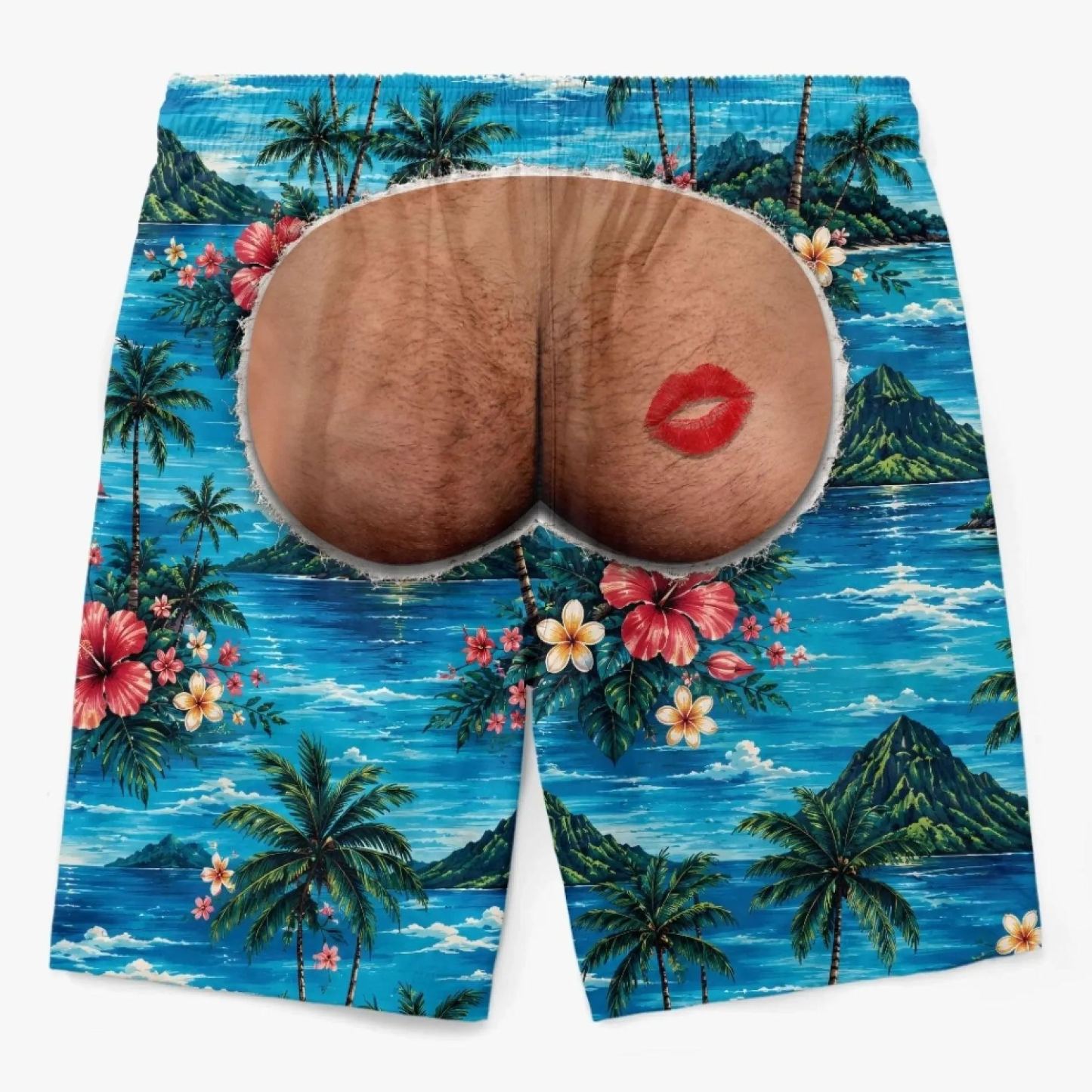 Custom Funny Men Swim Trunks - Personalized Birthday Gifts For Husband, Son, Grandson, Brother, Grandpa, Dad, Yourself - Rear View Approved - PhotoMoonLamp