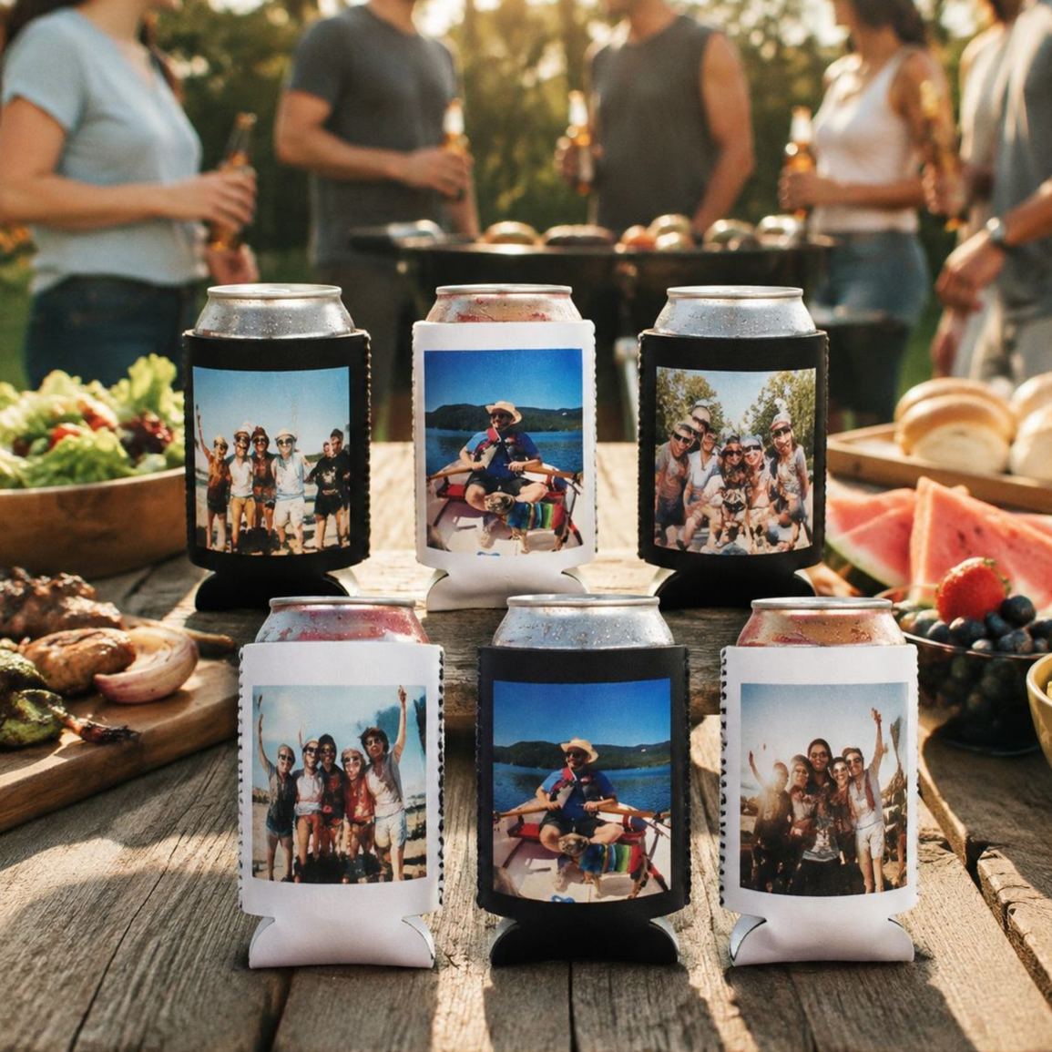 Custom Photo & Text Can Cooler – Personalized Neoprene Beer Sleeve for Birthday, Wedding, Graduation & Party Favors
