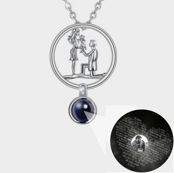 Personalized Photo Projection Necklace Christmas Day Gift