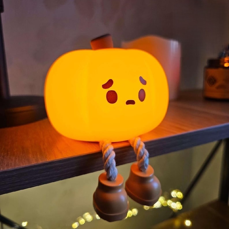 Pumpkin Night Light Decor, Cute Night Light For Kids Room, silicone pumpkin lantern dimmable, Halloween decoration atmosphere lamp