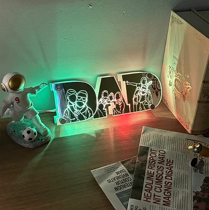 Father’s Day Gift Personalized Picture Engraving Studio Mirror Lamp