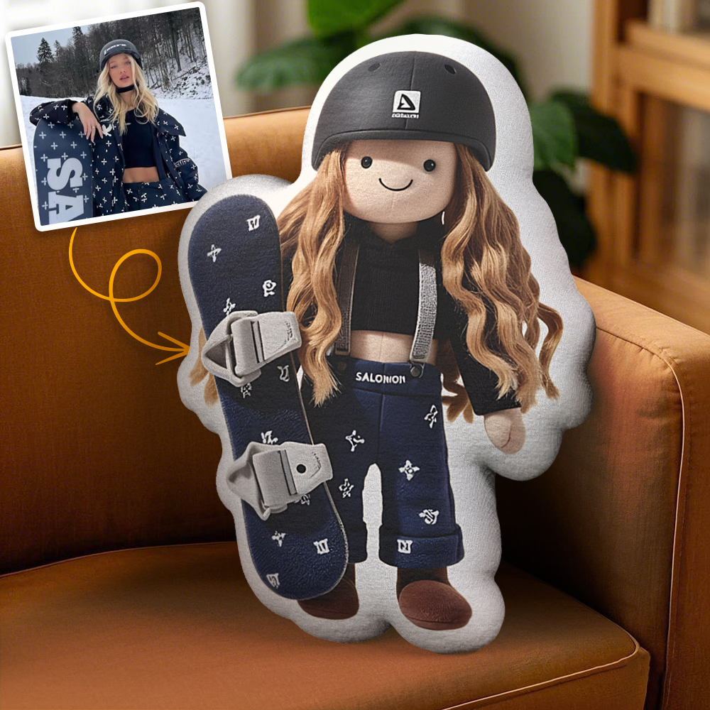 Personalized Photo Plush Doll Pillow Mini Me Plush Pillows Gifts for BFF - PhotoMoonLamp