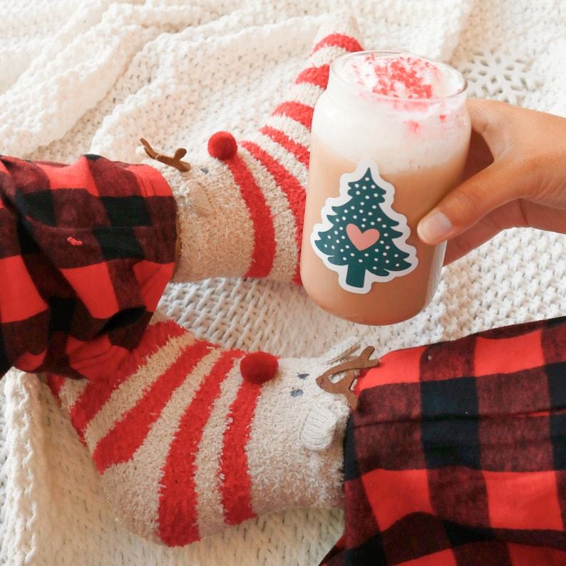 Personalized Reindeer Socks Cozy Fuzzy Christmas Socks Custom Holiday Socks Gift Ideas for Women Teens Friends Stocking Stuffers