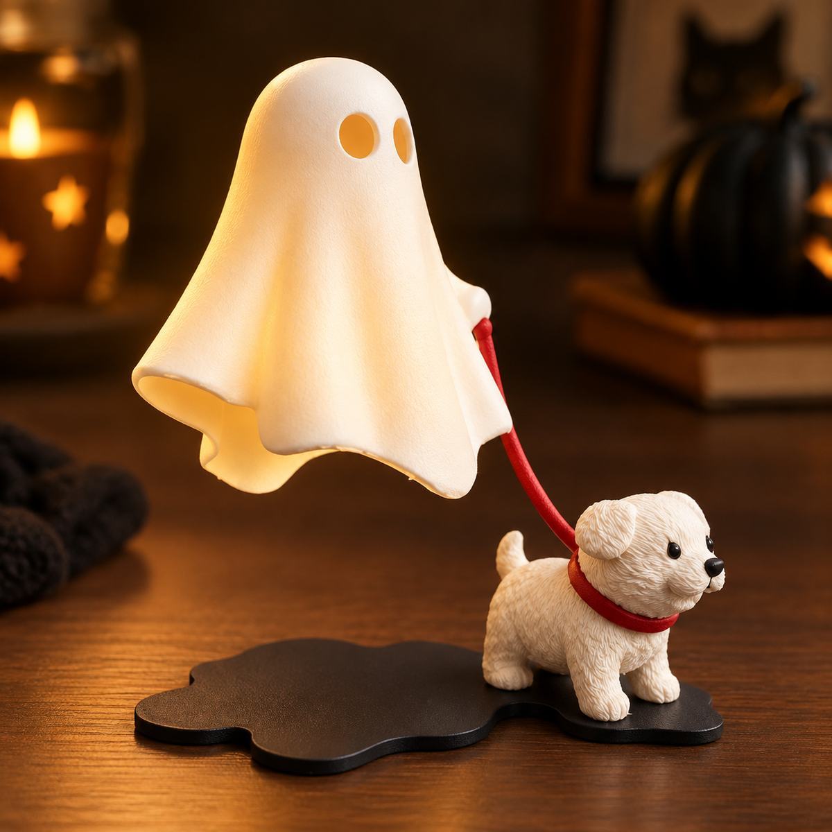Ghost Walking Dog Lamp 3D Printed Halloween Night Light for Kids & Home Decor - PhotoMoonLamp