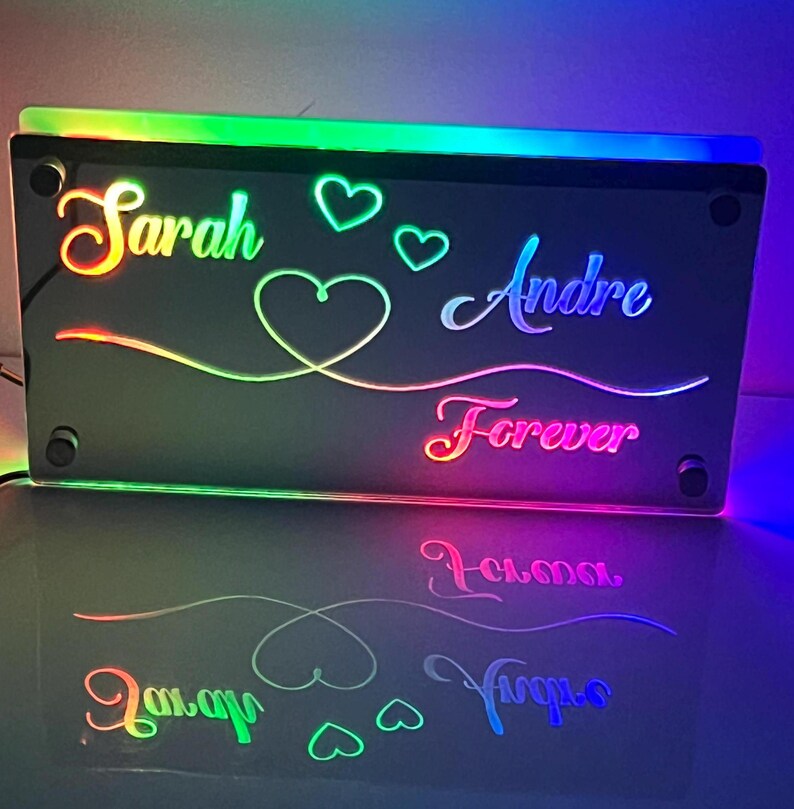 Valentine's Day Gift Creative Personalized LED Light Bedroom Wall Art Design Home Decor, Hanging Mirror Room Decoration With Your Name, Custom Light Up Name Sign