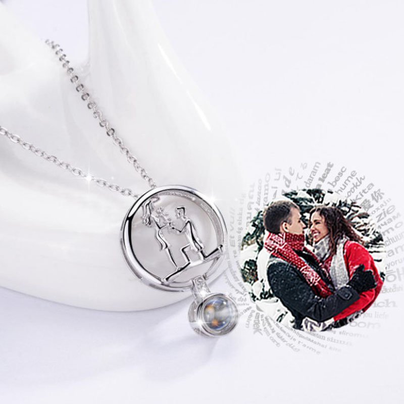 Personalized Photo Projection Necklace Christmas Day Gift