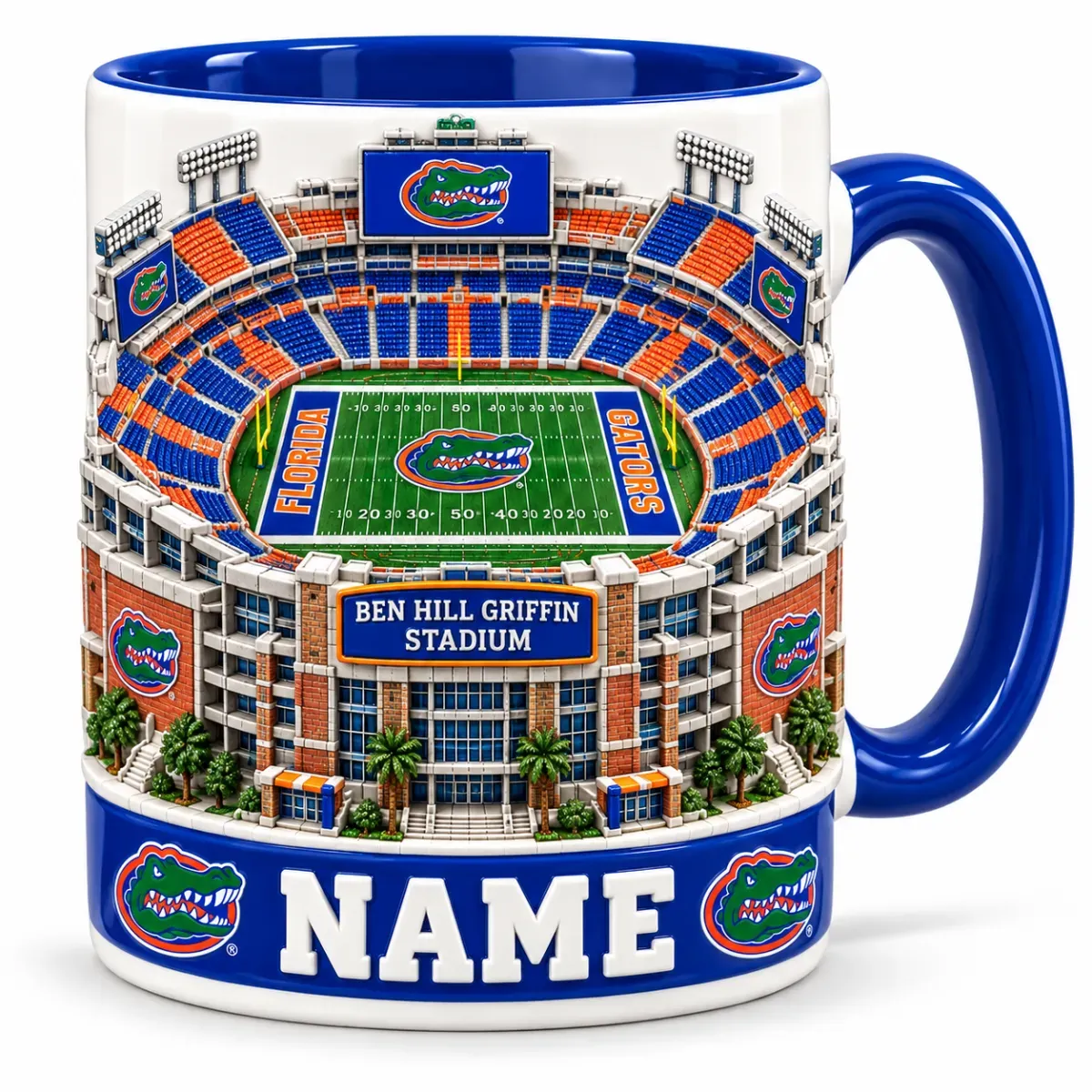 Personalized Stadium Coffee Mug for Football Fans – Gift for College Game Day, Birthday, or Graduation 2D Look 3D Pop
