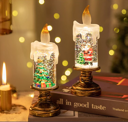 Christmas Candle Lights Sparkling Atmosphere Decorative Ornaments Lights Christmas Exquisite Gifts Glowing Night Lights