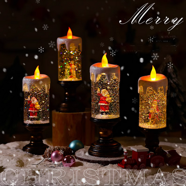 Christmas Candle Lights Sparkling Atmosphere Decorative Ornaments Lights Christmas Exquisite Gifts Glowing Night Lights