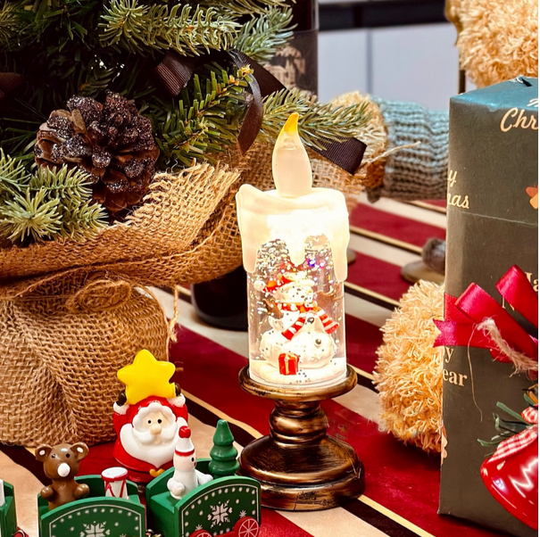 Christmas Candle Lights Sparkling Atmosphere Decorative Ornaments Lights Christmas Exquisite Gifts Glowing Night Lights