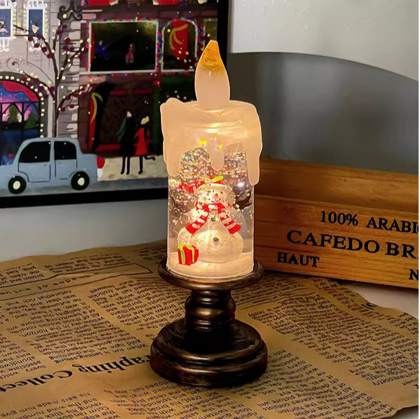 Christmas Candle Lights Sparkling Atmosphere Decorative Ornaments Lights Christmas Exquisite Gifts Glowing Night Lights