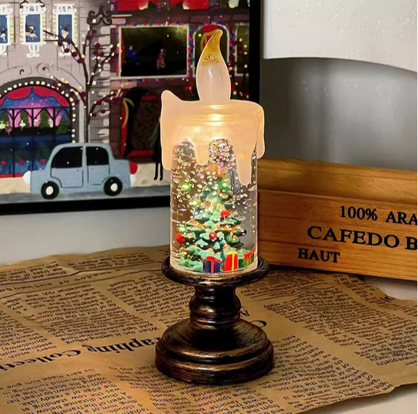 Christmas Candle Lights Sparkling Atmosphere Decorative Ornaments Lights Christmas Exquisite Gifts Glowing Night Lights