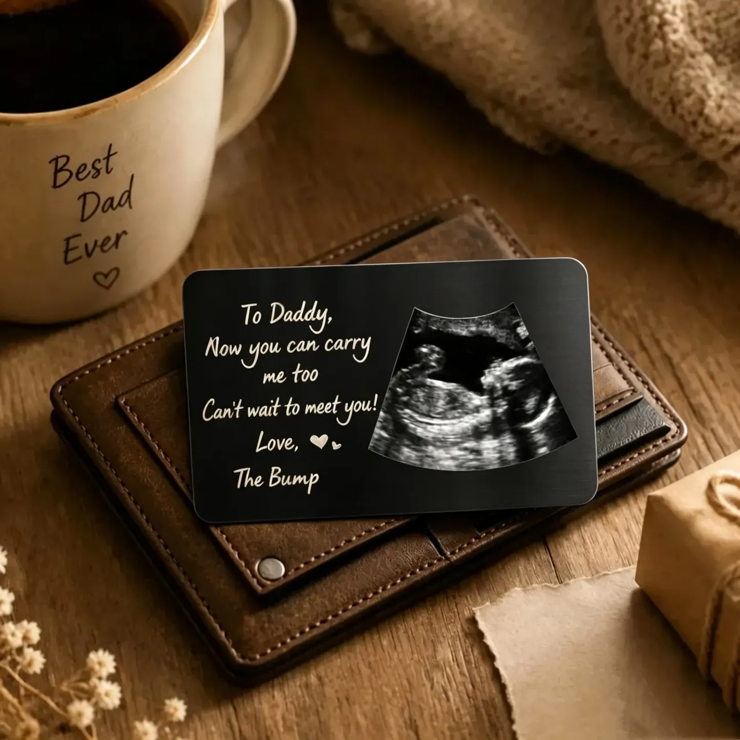 Custom Photo To Daddy Now You Can Carry Me Too Personalized Wallet Card - PhotoMoonLamp