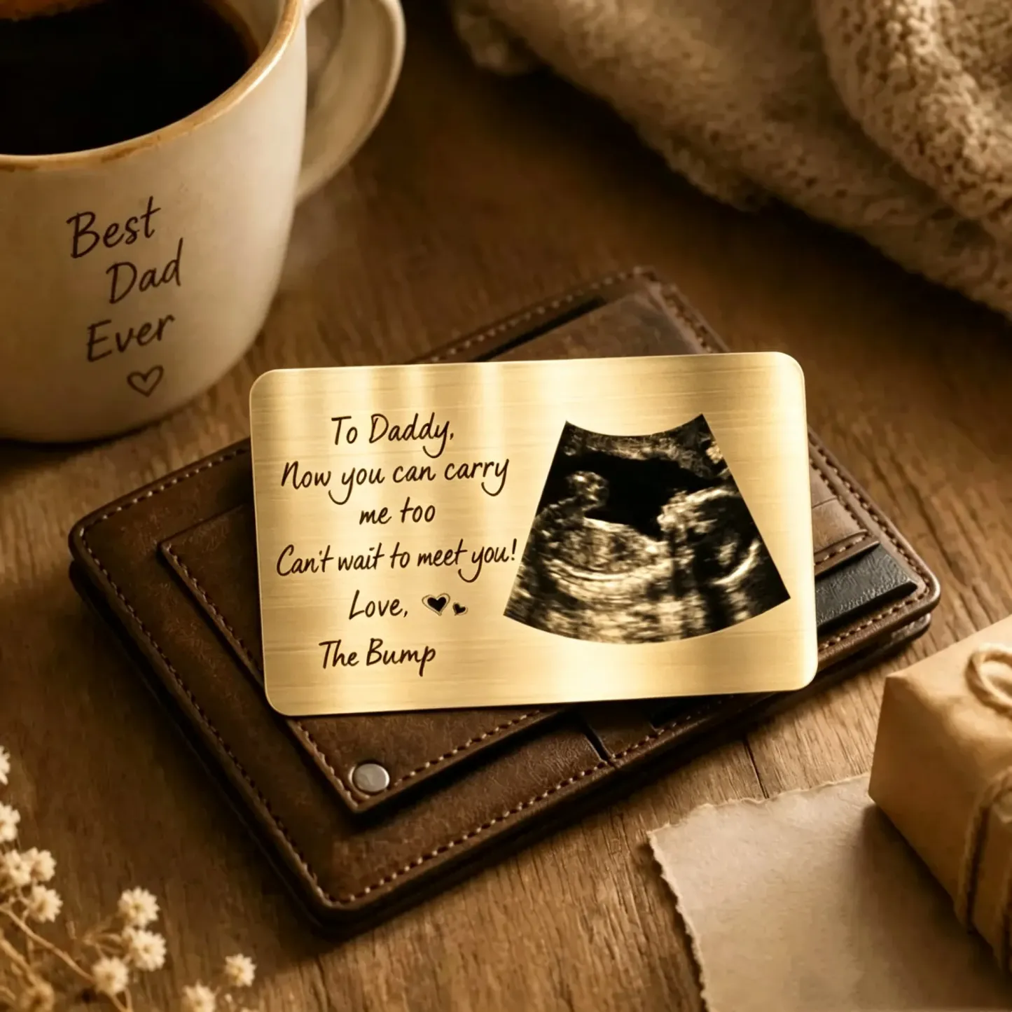 Custom Photo To Daddy Now You Can Carry Me Too Personalized Wallet Card - PhotoMoonLamp