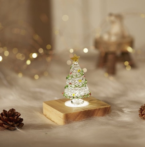 Handmade Stained Glass Christmas Tree Figurine: Collectible Holiday Decor,Wire-wrapped art,Christmas gifts