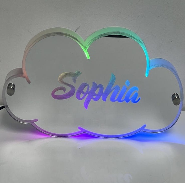 Creative Personalized LED Light Bedroom Wall Art Design Home Decor, Hanging Mirror Room Decoration With Your Name, Custom Light Up Name Sign