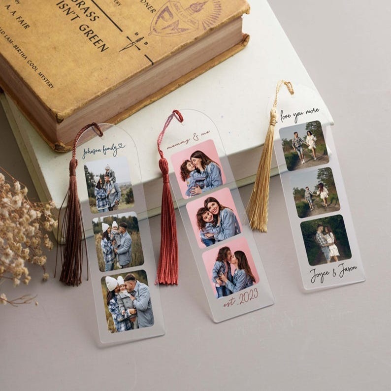 Personalized Bookmark with Picture, Valentines Day Gift, Reading Gift, Photo Gift, Love Read, Gift for Her, Custom Photo Acrylic Bookmark