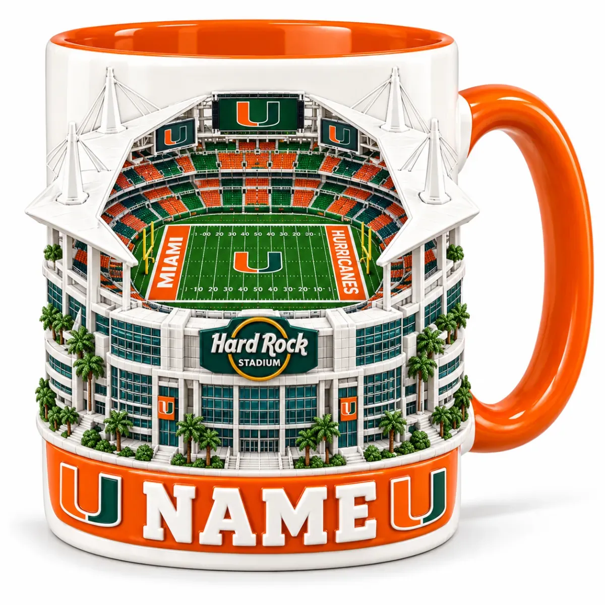 Personalized Stadium Coffee Mug for Football Fans – Gift for College Game Day, Birthday, or Graduation 2D Look 3D Pop