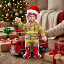Personalized Christmas Plush Doll for Kids – Custom Photo Stuffed Toy in Santa Hat with Lights, Perfect Holiday Gift