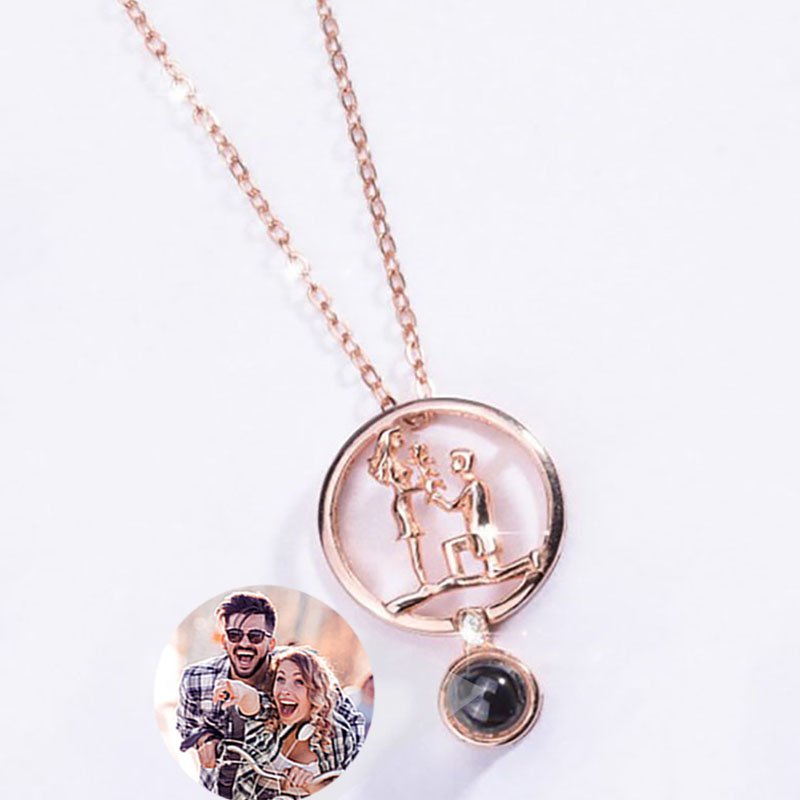 Personalized Photo Projection Necklace Christmas Day Gift