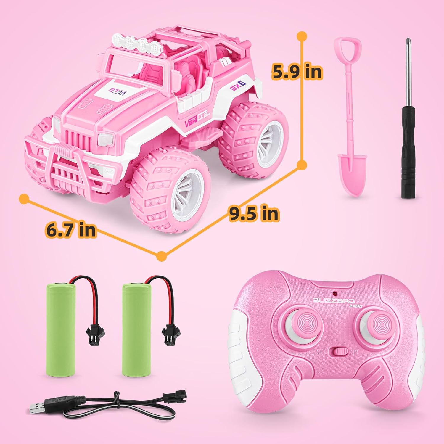 2.4 Ghz Off Road Pink RC Car Toys