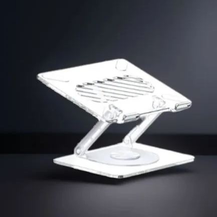 Acrylic Foldable Laptop Monitor Stand with 360 Degree Rotating Base