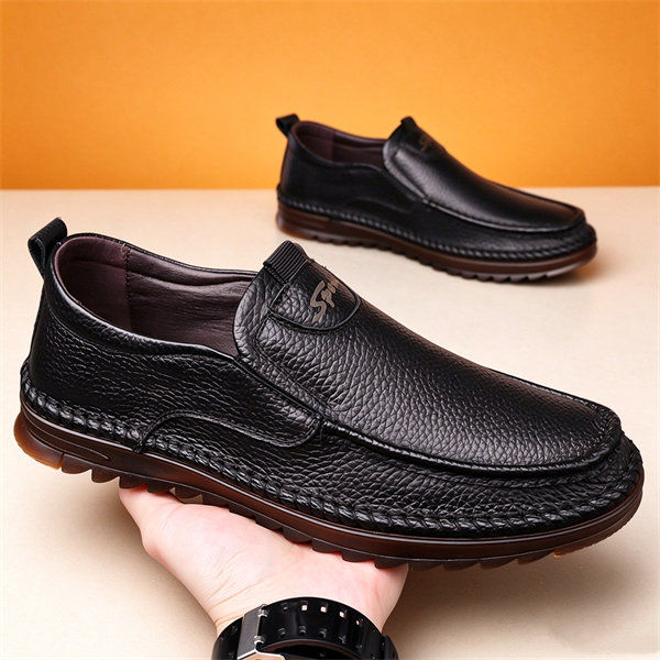 Men's Genuine Leather Non-Slip Waterproof Soft-Soled Casual Loafers