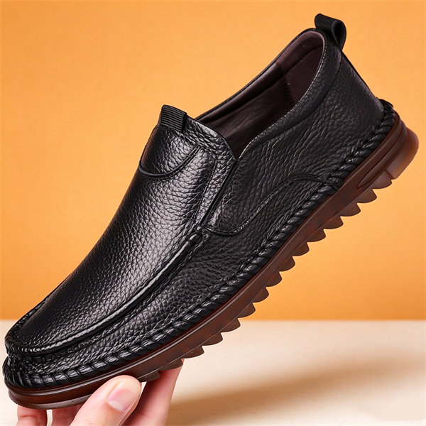 Men's Genuine Leather Non-Slip Waterproof Soft-Soled Casual Loafers