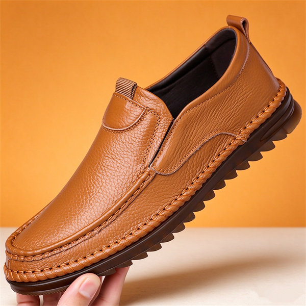 Men's Genuine Leather Non-Slip Waterproof Soft-Soled Casual Loafers
