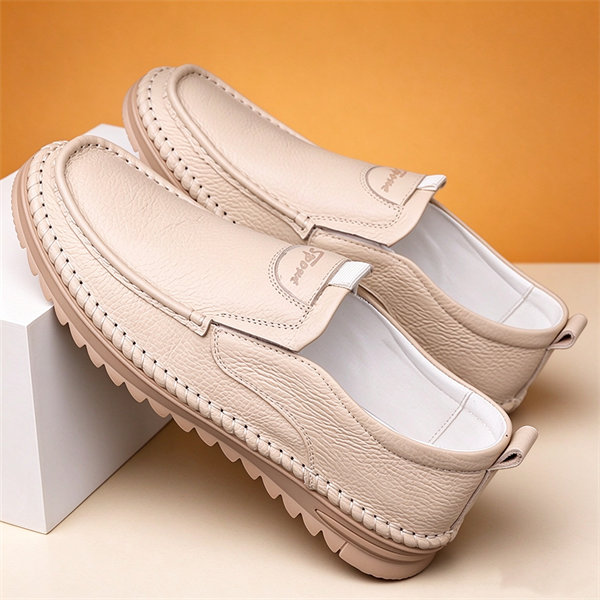 Men's Genuine Leather Non-Slip Waterproof Soft-Soled Casual Loafers