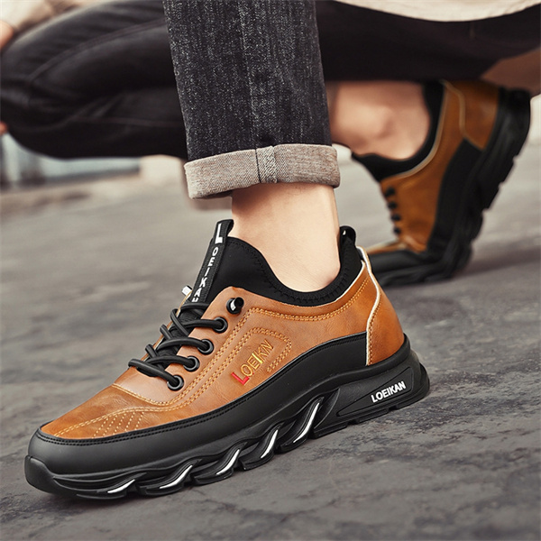 Men's genuine leather soft sole outdoor casual shoes