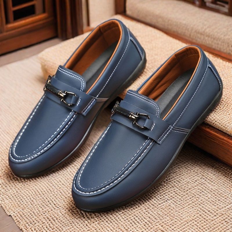 Men's genuine leather soft-soled non-slip casual loafers