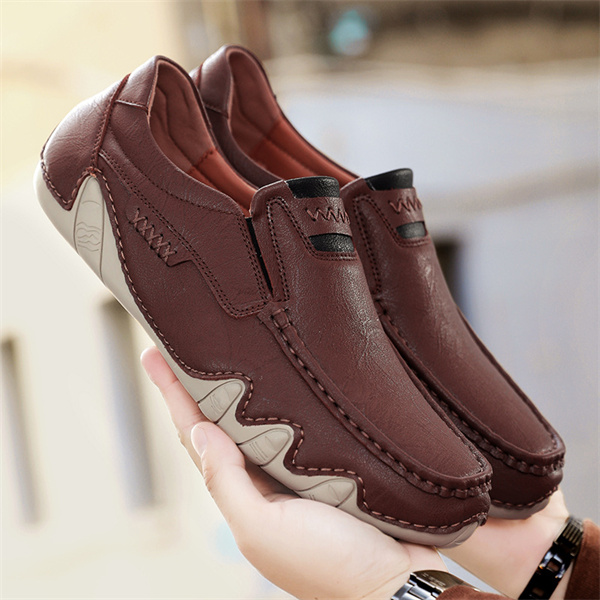 Men's Genuine Leather Padded, Non-Slip, Comfortable Casual Loafers