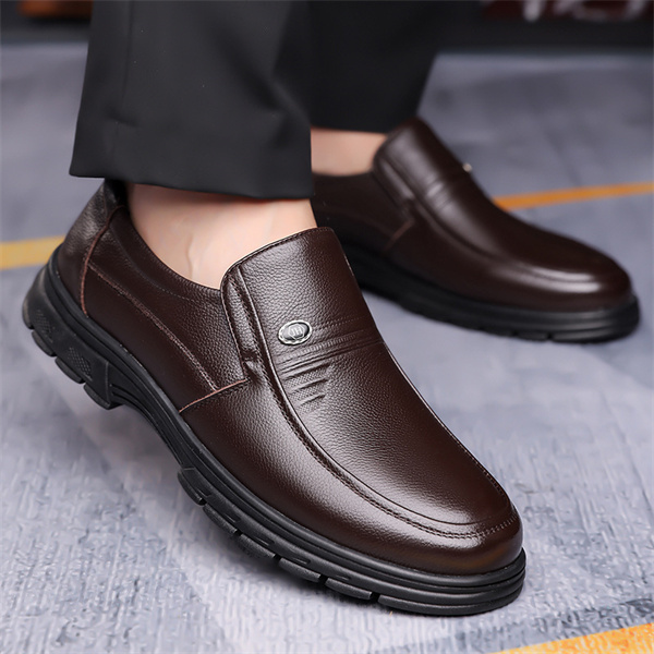 Men's Genuine Leather Fashion Casual Business Loafers-MENSZONES