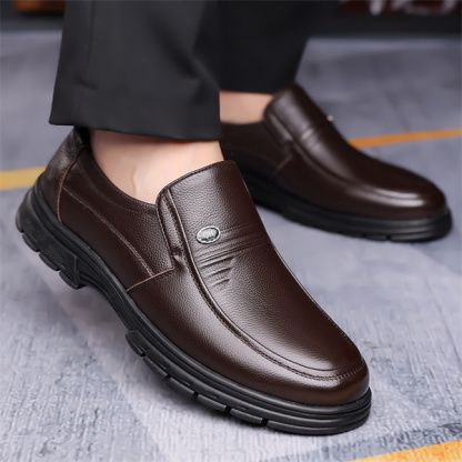 Men's Genuine Leather Fashion Casual Business Loafers-MENSZONES