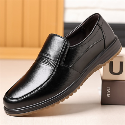 Men's genuine leather non-slip soft insole business loafers-MENSZONES
