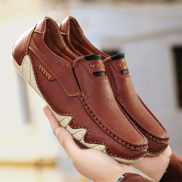 Men's Genuine Leather Padded, Non-Slip, Comfortable Casual Loafers