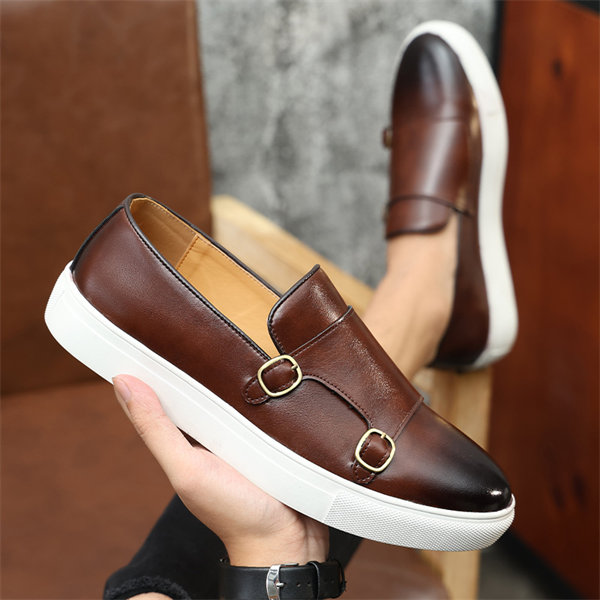 Men's leather fashion luxury casual shoes-MENSZONES