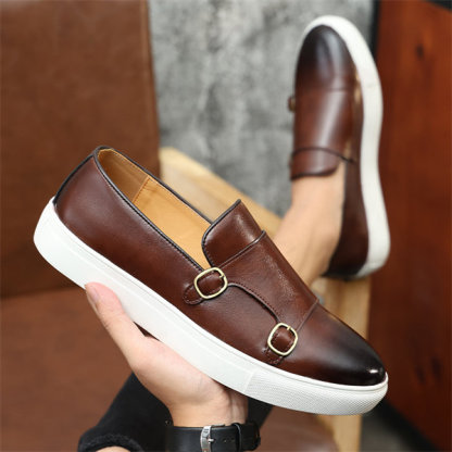 Men's leather fashion luxury casual shoes-MENSZONES