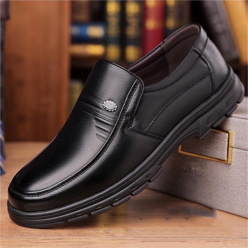 Men's Genuine Leather Fashion Casual Business Loafers-MENSZONES